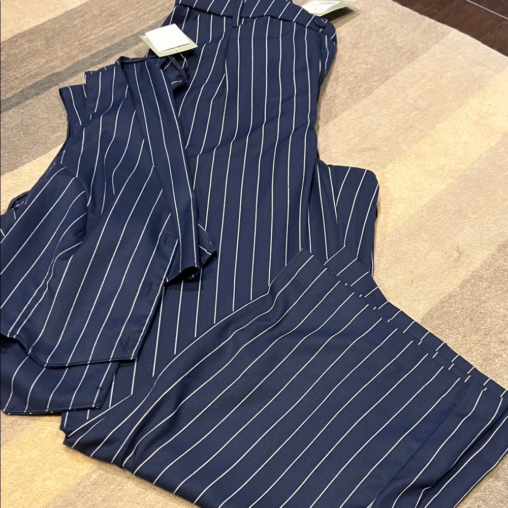 Navy Striped Women's 2 piece outfit